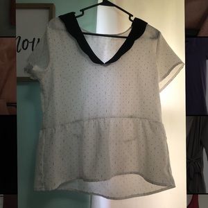 Shein size medium polka dot peplum shirt